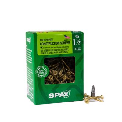 SPAX 8 x 1-1/2in. Interior Wood Screws Construction Flat Head Phillips Square Unidrive (197 EA) Bit Included