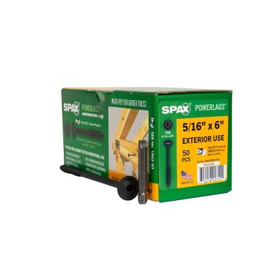 SPAX 5/16 x 6in. Exterior Structural Wood Lag Screws Powerlags Washer Head T-Star (50 EA) Bit Included