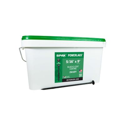 SPAX 5/16 x 9in. Interior Structural Wood Lag Screws Powerlags Washer Head T-Star (250 EA) Bulk Pail Bit Included