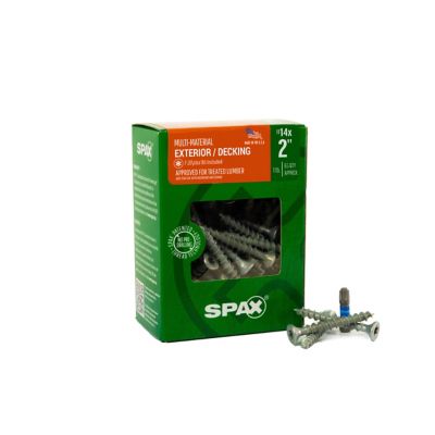 SPAX 14 x 2in. Exterior Wood Deck Screws Construction Flat Head T-Star Plus (65 EA) Bit Included