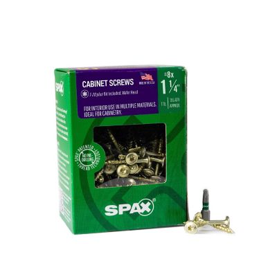 SPAX 8 x 1-1/4in. Interior Cabinet Wood Screws Construction Wafer Head T-Star Plus (195 EA) Bit Included