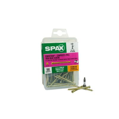 SPAX 8 x 2in. Exterior / Interior Wood Composite Double Thread Screws Powertrim Trim T-Star Plus (100 EA) Bit Included
