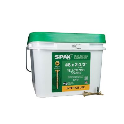 SPAX 8 x 2-1/2in. Interior Wood Screws Construction Flat Head T-Star Plus (1500 EA) Bulk Pail Includes 2 Bits