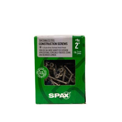 Image showing 7 th SPAX 9 x 2in. Exterior 304 Stainless Steel Wood Deck Screws Construction Flat Head T-Star Plus (125 EA) Bit Included