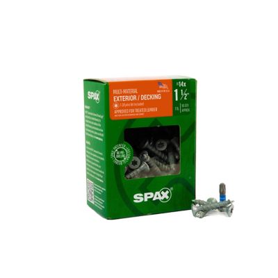 SPAX 14 x 1-1/2in. Exterior Wood Deck Screws Construction Flat Head T-Star Plus (90 EA) Bit Included