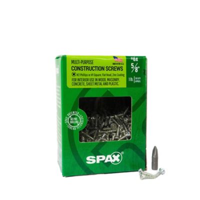 SPAX 6 x 5/8in. Interior Wood Screws Construction Flat Head Phillips Square Unidrive (582 EA) Bit Included