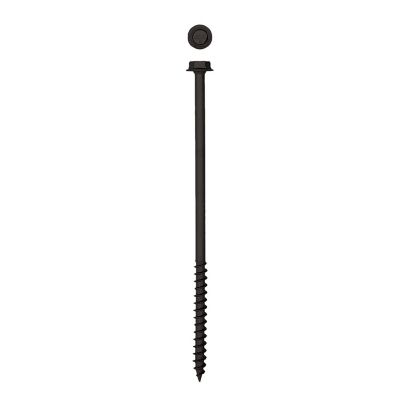 Image showing  1/4 x 6in. Exterior Structural Wood Lag Screws Powerlags Hex Head Hex (500 EA) Bulk Pail Includes 2 Bits