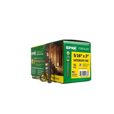 SPAX 5/16 x 3in. Interior Structural Wood Lag Screws Powerlags Washer Head T-Star (50 EA) Bit Included