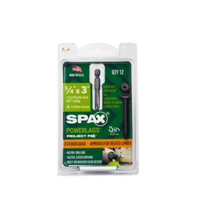 Image showing 7 th SPAX 1/4 x 3in. Exterior Structural Wood Lag Screws Powerlags Washer Head T-Star (12 EA) Bit Included