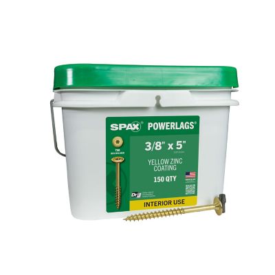 SPAX 3/8 x 5in. Interior Structural Wood Lag Screws Powerlags Washer Head T-Star (150 EA) Bulk Pail Bit Included