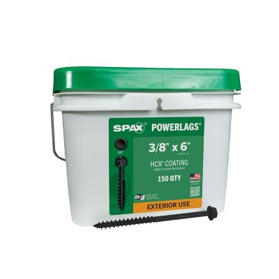 SPAX 3/8 x 6in. Exterior Structural Wood Lag Screws Powerlags Hex Head Hex (150 EA) Bulk Pail