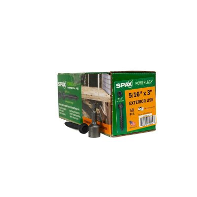 SPAX 5/16 x 3in. Exterior Structural Wood Lag Screws Powerlags Hex Head Hex (50 EA) Bit Included