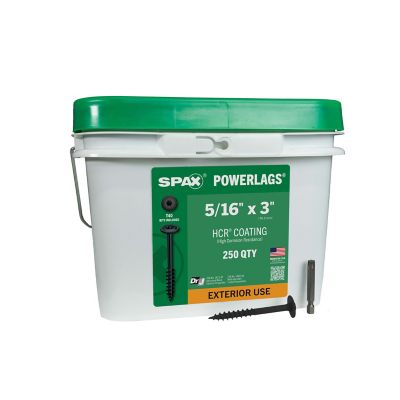 SPAX 5/16 x 3in. Exterior Structural Wood Lag Screws Powerlags Washer Head T-Star (250 EA) Bulk Pail Bit Included