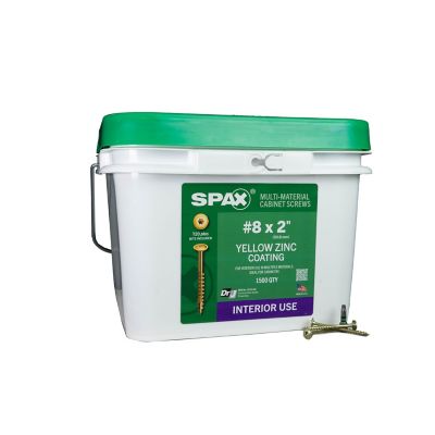 SPAX 8 x 2in. Interior Cabinet Wood Screws Construction Wafer Head T-Star Plus (1500 EA) Bulk Pail Includes 2 Bits