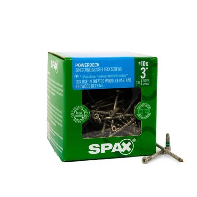 SPAX 10 x 3in. Exterior 304 Stainless Steel Wood Deck Screws Powerdeck Trim Head T?Star Plus, 200 pk.