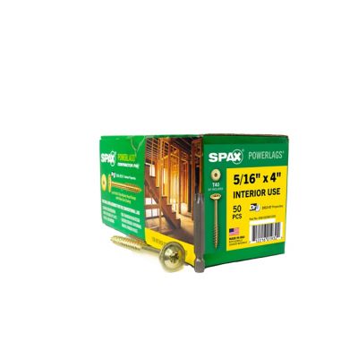 SPAX 5/16 x 4in. Interior Structural Wood Lag Screws Powerlags Washer Head T-Star (50 EA) Bit Included