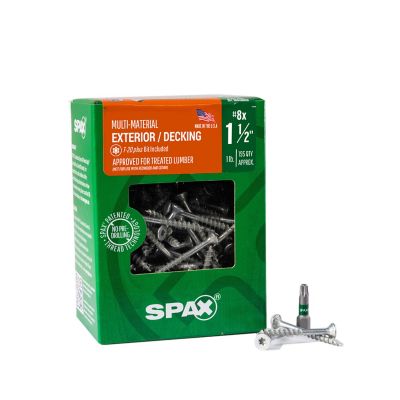 SPAX 8 x 1-1/2in. Exterior Wood Deck Screws Construction Flat Head T-Star Plus (195 EA) Bit Included