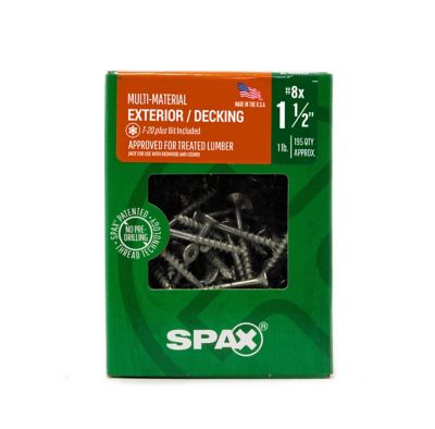 Image showing 6 th SPAX 8 x 1-1/2in. Exterior Wood Deck Screws Construction Flat Head T-Star Plus (195 EA) Bit Included