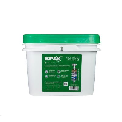 Image showing 7 th SPAX 10 x 2in. Exterior Wood Deck Screws Construction Flat Head T-Star Plus (1500 EA) Bulk Pail Includes 2 Bits