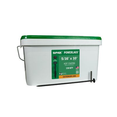 SPAX 5/16 x 10in. Exterior Structural Wood Lag Screws Powerlags Washer Head T-Star (150 EA) Bulk Pail Bit Included