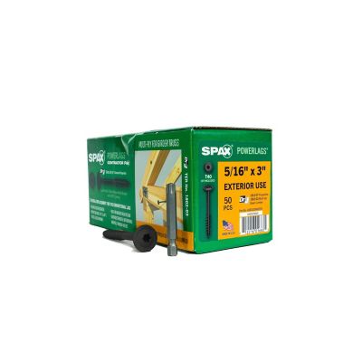 SPAX 5/16 x 3in. Exterior Structural Wood Lag Screws Powerlags Washer Head T-Star (50 EA) Bit Included