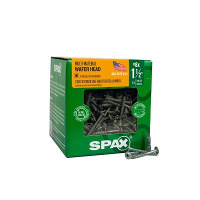 Image showing 0 th SPAX 8 x 1-1/2in. Exterior Wood Deck Screws Construction Wafer Head T-Star Plus (495 EA) 3 LB Bit Included