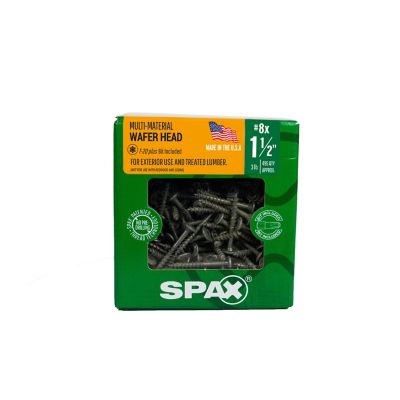 Image showing 6 th SPAX 8 x 1-1/2in. Exterior Wood Deck Screws Construction Wafer Head T-Star Plus (495 EA) 3 LB Bit Included