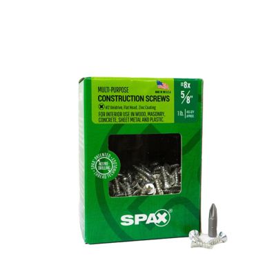 SPAX 8 x 5/8in. Interior Wood Screws Construction Flat Head Phillips Square Unidrive (405 EA) Bit Included