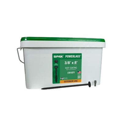 SPAX 3/8 x 8in. Exterior Structural Wood Lag Screws Powerlags Washer Head T-Star (150 EA) Bulk Pail Bit Included