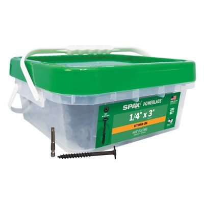 SPAX 1/4 x 3in. Exterior Structural Wood Lag Screws Powerlags Washer Head T-Star (200 EA) Bulk Mini Bit Included