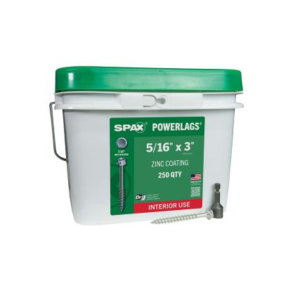 SPAX 5/16 x 3in. Interior Structural Wood Lag Screws Powerlags Hex Head Hex (250 EA) Bulk Pail Bit Included