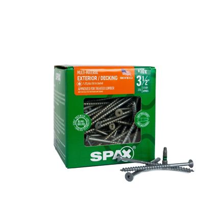 SPAX 10 x 3-1/2in. Exterior Wood Deck Screws Construction Flat Head T-Star Plus (177 EA) 3 LB Bit Included