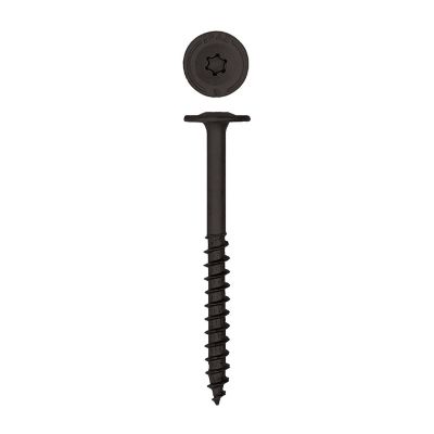 Image showing  1/4 x 3in. Exterior Structural Wood Lag Screws Powerlags Washer Head T-Star (500 EA) Bulk Pail Includes 2 Bits