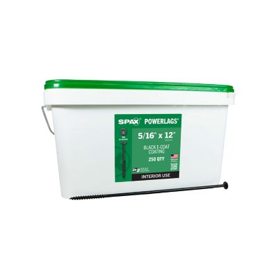 SPAX 5/16 x 12in. Interior Structural Wood Lag Screws Powerlags Pancake Head T-Star (250 EA) Bulk Pail Bit Included