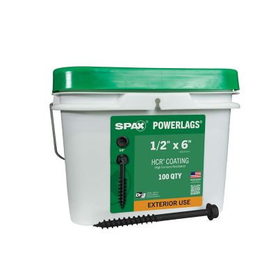 SPAX 1/2 x 6in. Exterior Structural Wood Lag Screws Powerlags Hex Head Hex (100 EA) Bulk Pail