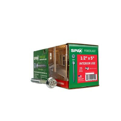 SPAX 1/2 x 5in. Interior Structural Wood Lag Screws Powerlags Hex Head Hex (25 EA)