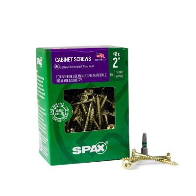SPAX 8 x 2in. Interior Cabinet Wood Screws Construction Wafer Head T-Star Plus (140 EA) Bit Included