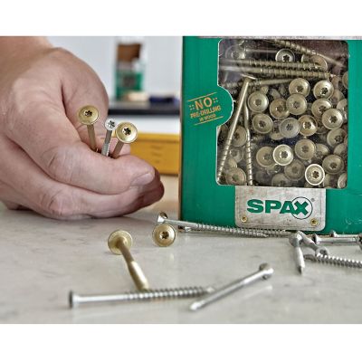Image showing 5 th SPAX 8 x 2in. Interior Cabinet Wood Screws Construction Wafer Head T-Star Plus (140 EA) Bit Included