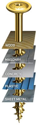 Image showing 6 th SPAX 8 x 2in. Interior Cabinet Wood Screws Construction Wafer Head T-Star Plus (140 EA) Bit Included