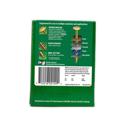 Image showing 8 th SPAX 8 x 2in. Interior Cabinet Wood Screws Construction Wafer Head T-Star Plus (140 EA) Bit Included