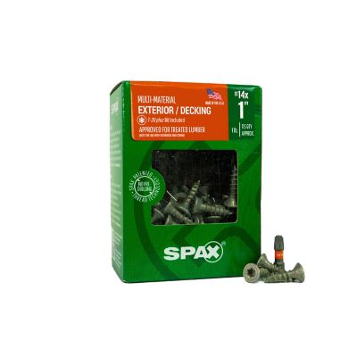 Image showing 0 th SPAX 14 x 1in. Exterior Wood Deck Screws Construction Flat Head T-Star Plus (115 EA) Bit Included