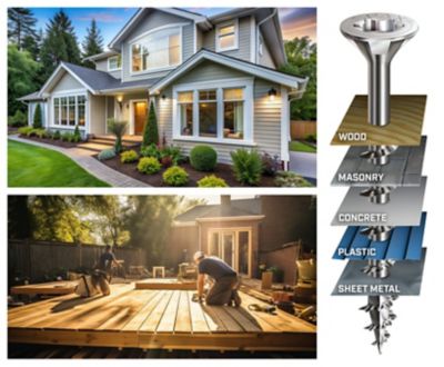 Image showing 3 th SPAX 14 x 1in. Exterior Wood Deck Screws Construction Flat Head T-Star Plus (115 EA) Bit Included