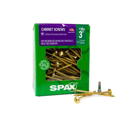 SPAX 10 x 3in. Interior Cabinet Wood Screws Construction Wafer Head T-Star Plus (311 EA) 5 LB Bit Included