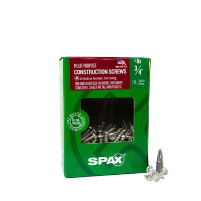 SPAX 8 x 3/4in. Interior Wood Metal Screws Cabinet Pan Head Phillips Square Unidrive (280 EA) Bit Included