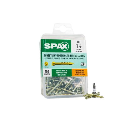 SPAX 8 x 1-1/4in. Exterior / Interior Finish Partial Thread Powertrim Trim Head T-Star Plus (100 EA) Bit Included