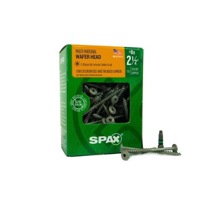 SPAX 8 x 2-1/2in. Exterior Wood Deck Screws Construction Wafer Head T-Star Plus (120 EA) Bit Included