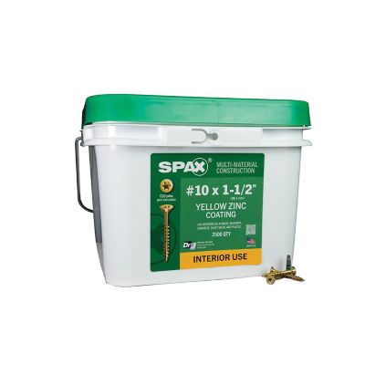 SPAX 10 x 1-1/2in. Interior Wood Screws Construction Flat Head T-Star Plus (2500 EA) Bulk Pail Includes 4 Bits
