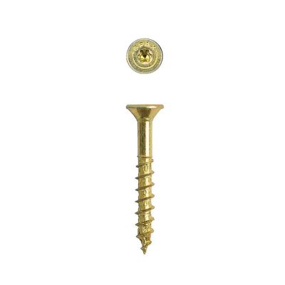Image showing  10 x 1-1/2in. Interior Wood Screws Construction Flat Head T-Star Plus (2500 EA) Bulk Pail Includes 4 Bits
