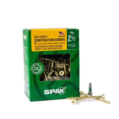 SPAX 9 x 2-1/2in. Interior Wood Screws Construction Flat Head T-Star Plus (116 EA) Bit Included