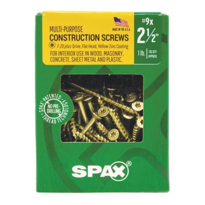Image showing 7 th SPAX 9 x 2-1/2in. Interior Wood Screws Construction Flat Head T-Star Plus (116 EA) Bit Included